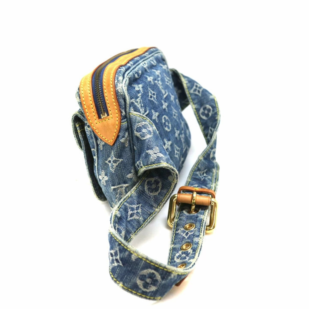 LOUIS VUITTON Bumbag Body Bum Crossbody Belt Bag Denim Blue LV - Picture 4 of 6